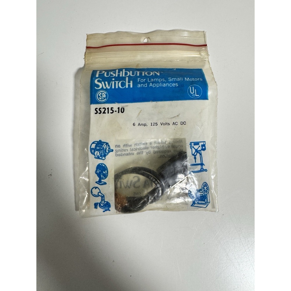 Pushbutton Switch 6 Amp 125V AC DC for Lamps and Small Motors Selecta SS215-10